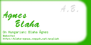 agnes blaha business card